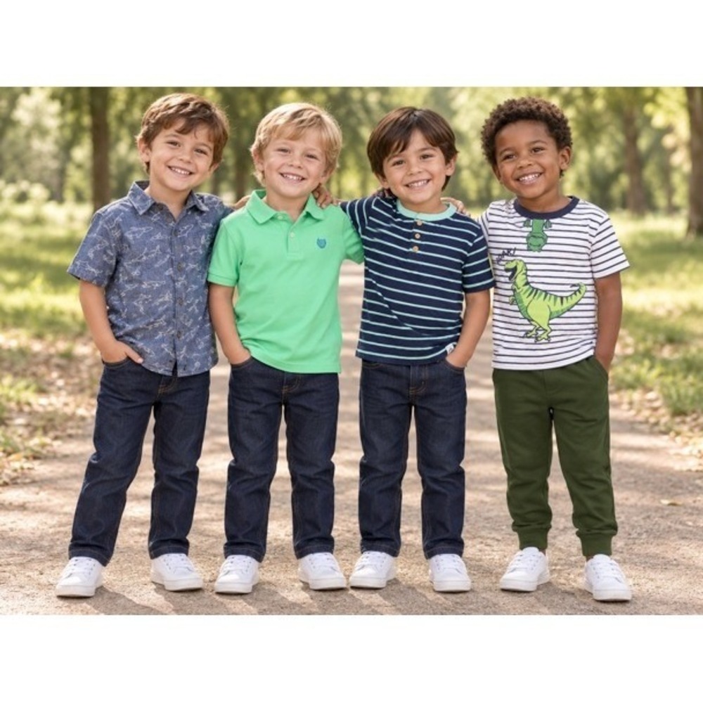 Levi's Tommy Bahama Boys 4T 5T Clothing Lot 6pc Blue Green Jeans Shark Dino
